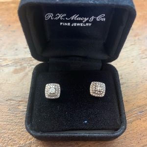 Sterling Silver Diamond Earrings 1/10 ct total weight